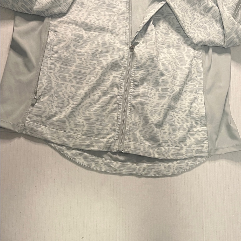 Athleta Patterned Gray Sport Jacket - image 8